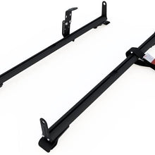 Vantech Factory Roof Rail Clamp-On Ladder Van Rack 60" bar with Side Supports Black