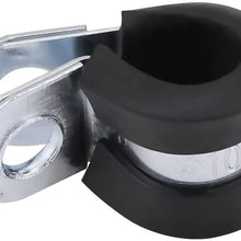 Terisass Fuel Line Clamps 10Pcs 1.4 0.8 0.8 Inch Car Vehicle Fuel Line Clamps Kit Rubber Aluminum Cushion Clamp Universal