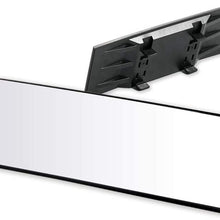 LITTLEMOLE Rear View Mirror - Wide Angle Convex Curve HD Car Rearview Mirror - Universal Interior Clip On Original Mirror(10.6" L x 3.7" H)
