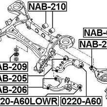 554707S000 - Arm Bushing (for Rear Differential Mount) For Nissan - Febest