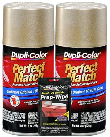 Dupli-Color Desert Sand Mica Exact-Match Automotive Paint for Toyota Vehicles - 8 oz, Bundles Prep Wipe (3 Items)