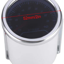 Duokon 52mm/2in 0-10000 RPM Tachometer LED White Light Pointer Tach Gauge Smoke Lens 12V