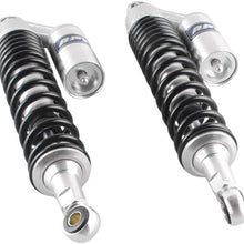 GZYF Pair 400mm Motorcycle Air Shock Absorbers Universal Fit Honda Suzuki Yamaha Kawasaki ATV Go Kart Quad Dirt Sport Bikes Silver & Black