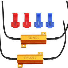 Aramox Car LED Decoder, 2 Pcs 50W 6Ω Load Resistors LED Headlight Error Free Canceller Decoder