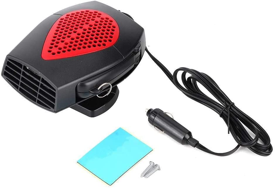 Dingln 24V Car Vehicle Portable Heating Fan Heater Defroster Demister Practical Accessory(Gray Black)