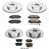 Power Stop K706 Front and Rear Z23 Carbon Fiber Brake Pads with Drilled & Slotted Brake Rotors Kit