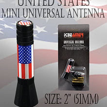 ICBEAMER 2" Mini Size United States Country Flag Patriotic Style Aluminum Universal Auto Vehicle Car Radio Antenna 1 pc