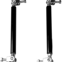 cciyu 2PCS Adjustable Black Front Lip Rod Bumper Lip Splitter Tie Rod Bars 3.94-9 Inch