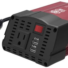 Tripp Lite 200W Car Power Inverter with 2 Outlets & 2 USB Charging Ports, Cup Holder Design, Auto Inverter (PV200CUSB),Gray