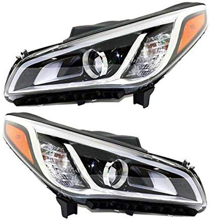 Koolzap For 15-17 Sonata Front Headlight Headlamp Xenon/HID Head Light Lamp Set Pair