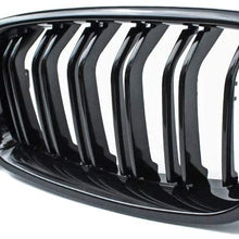 Front Grille, Kidney Grill Replacement for BMW 3 Series F30 F31 (ABS, Gloss Black)