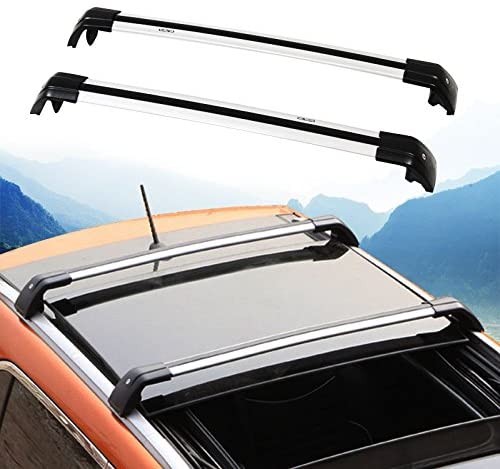 HEKA Lockable Cross Bar for Volvo XC XC60 2013-2017 Roof Rack Rail Silver Aluminum