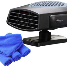 Wakauto 24V Car Heater Defroster Winter Car Heater Warmer Snow Defogger Anti-fog Safe Driving Cleaner 360 Degree Rotation with Towel (Grey)