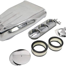 Assault Racing Products A8007POL Polished Aluminum Bug Catcher Style Hood Air Scoop Kit Single/Dual 4 BBL Carb