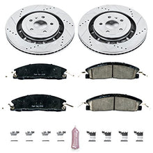 Power Stop K6374 Front Z23 Carbon Fiber Brake Pads with Drilled & Slotted Brake Rotors Kit