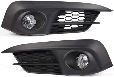 New Compatible For Honda Civic 2/4Dr 2016 Front Bumper Fog Light w/Switch&Bulb, Driver and Passenger Side Clear Lens