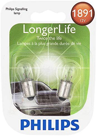 Philips 1891 LongerLife Miniature Bulb, 2 Pack