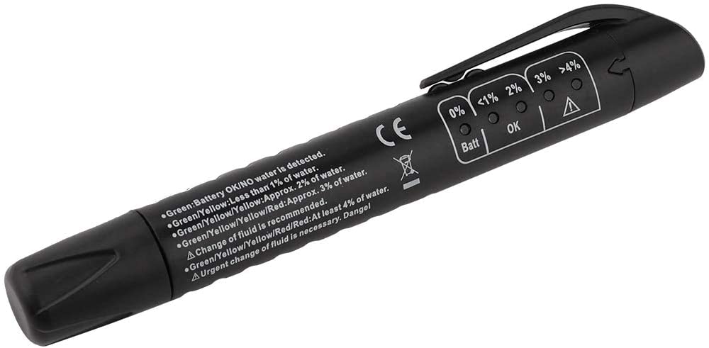 Brake Fluid Tester, Car Auto Brake Oil Fluid Liquid Tester Pen LED Indicator Diagnostic Tool for DOT3/4/5.1, Black