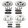 Power Stop K2091 Front and Rear Z23 Carbon Fiber Brake Pads with Drilled & Slotted Brake Rotors Kit