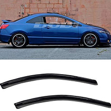 VIOJI 2pcs Front Door Dark Smoke Outside Mount Style Sun Rain Guard Vent Shade Window Visors Compatible with 06-11 Honda Civic 2-Door Coupe Only