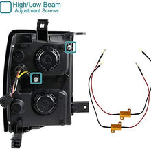 Spec-D Tuning 2LHP-SIV14JM-TM Chevy Silverado 1500 Pickup Black Dual Halo LED Signal Projector Headlights