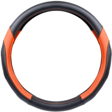 Motor Trend SW-814 Sport Drive Perforated Leather Steering Wheel Cover with Contrast Stitching - Universal Fit for Standard Sizes 14.5 15 15.5 inches (Orange + Black)