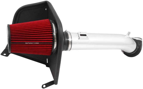 Spectre Performance Air Intake Kit with Washable Air Filter: 2014-2016 Chevy/GMC (Silverado 1500, Sierra 1500) 4.3L V6, Red Oiled Filter with Polished Aluminum Tube, SPE-9026