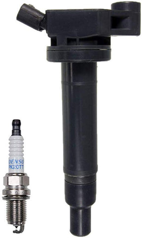 Set of (1) AD Auto Parts Ignition Coil B149 + 1 Denso Spark Plugs Platinum TT For Lexus & Toyota V6-3.0L