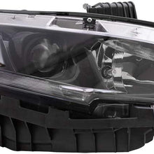 Brock Replacement Set Halogen Headlights with Black Bezel Compatible with 2019 2020 Civic
