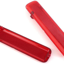 Arotom Interior Red Rear Door Trim Panel Red Back Door Panel Light Lense Reflector Reflector Light Cover Fit for Chevrolet Silverado Fit for GMC Sierra Yukon (A Pair)