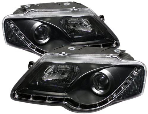 Spyder Auto PRO-YD-VP06-DRL-BK Volkswagen Passat B6 Black DRL LED Projector Headlight