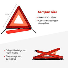 MYSBIKER Emergency Warning Triangles, Roadside Safety Triangle, 3 Pack Foldable Warning Reflective Triangle with Case for Vehicles Breakdown