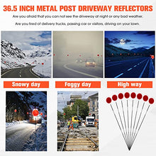 Red Reflective Driveway Markers, Double Sided Snow Metal Reflectors Sticks for Driveway Entrance, Post, Road, High Visibility at Night or Any Weather, 37 inch (12 Pieces)