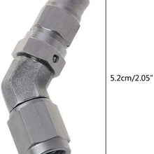 Weiyang Tight an -3 AN3 JIC 45 Degree Stainless Steel PTFE Custom Brake Hose Fitting (Color : Silver)
