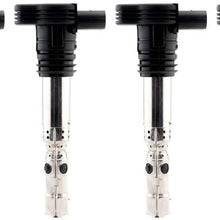 Ignition Coil Pack - Set of 4 - Replaces 06A905155D, 06B 905 115R - Compatible with Audi & Volkswagen Vehicles - A4, A4 Quattro, A6 2.7T, Allroad 2.7T, TT Quattro, 1.8T MK4 Jetta, Golf, GTI, Passat