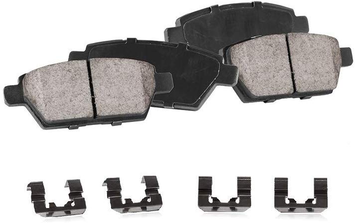 CPK11189 REAR Performance Grade Quiet Low Dust [4] Ceramic Brake Pads + Dual Layer Rubber Shims + Hardware