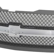 Perfit Liner New Front Upper Chrome Gray Grille Grill Replacement With Chrome Molding Smooth Frame For 03-06 Silverado 1500 2500 3500 HD Classic Fit Base LS LT Model GM1200489 19168629