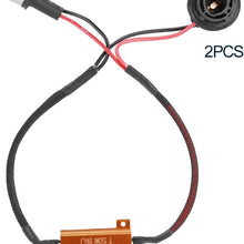 Single Resistance Aluminum Wire 1 Pair 1156P 50W8RJ Single Resistance Wire LED Load Resistors Connector for Turn Signal Bulb for Headlight/Fog Light/Daytime Running Light (DRL) with 115P Socket