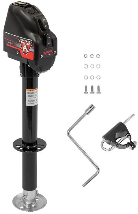 Bulldog 500199 Powered Drive A-Frame Tongue Jack with Spring Loaded Pull Pin - 4000 lb. Capacity (Black Cover)