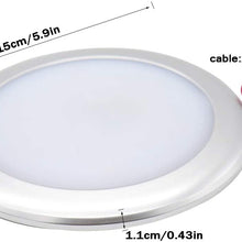 T Tocas IP67 LED RV Boat Panel Ceiling Light Surface Mount 9-30V DC Interio Light Dimmable for RV Motorhome Camper Caravan Marine (Warm White) (5.9 inch)