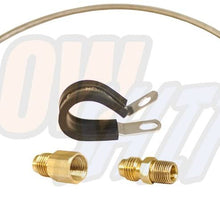 GlowShift Sensor Relocation Hose Kit for Oil & Fuel Pressure Sensors - Includes 3' Fuel Rated Steel Braided Hose, (2) -4 AN Fittings with Male & Female 1/8-27 Threads & 3/4" Cushion Clamp