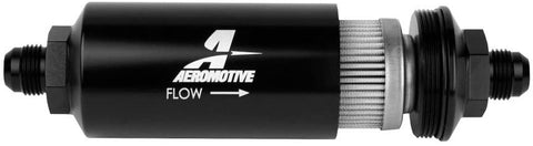Aeromotive 12379 In-Line Filter (- AN -08 Male 100 Micron Stainless Steel Element)