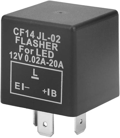 Gerioie LED Flasher Relay, Stable 3-Pin LED Relay, Safe Waterproof Dustproof for Industrial Flasher Relay