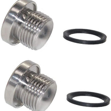 Joyway Stainless Steel Inner Hex Head Pipe Fitting Plug Oxygen O2 Sensor Bung M18x1.5 Thread (Pack of 2)