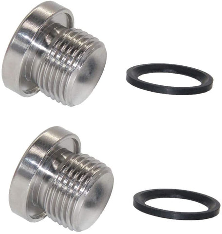 Joyway Stainless Steel Inner Hex Head Pipe Fitting Plug Oxygen O2 Sensor Bung M18x1.5 Thread (Pack of 2)