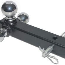 OPENROAD 3 BallsTrailer Hitch Mount ,2 Inch Receiver Hitch Towing Ball Hitch (Chrome Ball, Hollow Shank,5/8 Safety LOCK)