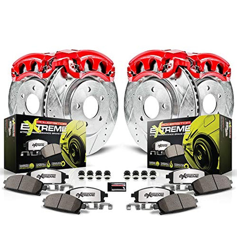 Power Stop KC2710-26 Front & Rear Z26 Street Warrior Brake Kit Infiniti Nissan