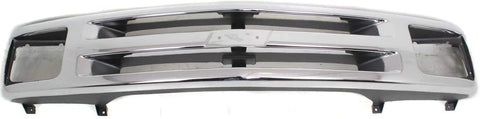 Grille Frame Compatible with 1994-1997 Chevrolet S10 Silver with Sealed Beam Headlight