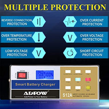 ADPOW Automotive Battery Charger 12V 24V 10A Automatic Smart Battery Maintainer Intelligent Pulse Repair for Boat Marine Truck Lawn Mower Deep Cycle Battery with Terminal Clean Brush