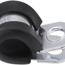 Terisass Fuel Line Clamps 10Pcs 1.4 0.8 0.8 Inch Car Vehicle Fuel Line Clamps Kit Rubber Aluminum Cushion Clamp Universal